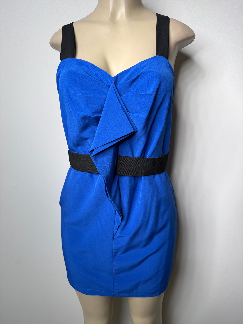 Forever 21 Cobalt Blue Mini Dress with Black Straps and Waistband